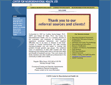 Tablet Screenshot of centerforneurohealth.org